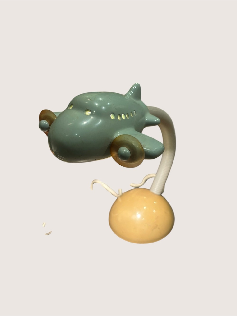 Vintage Airplane Table Lamp - Seafoam Green & Cream